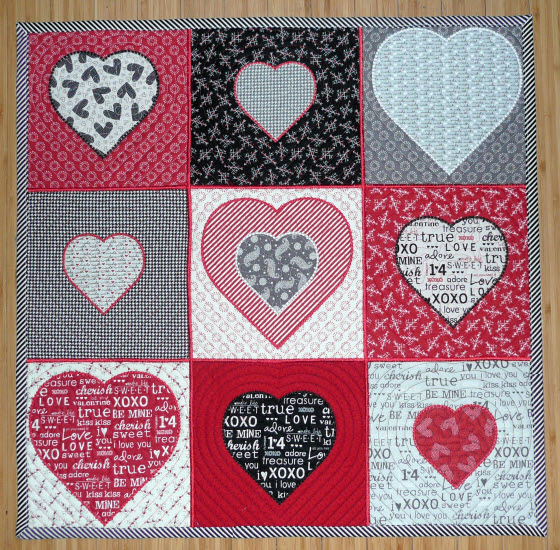 Heart Quilt made in the hoop