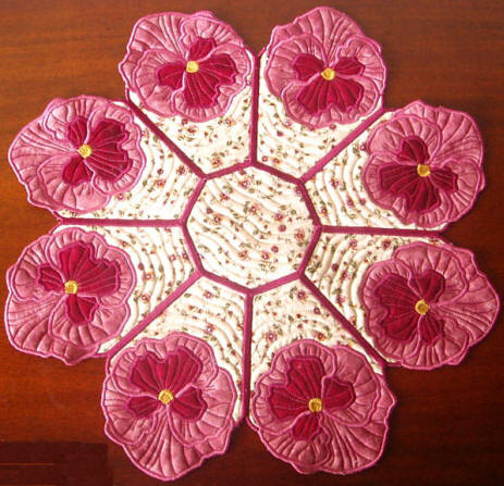 pansy doily quilt in the hoop