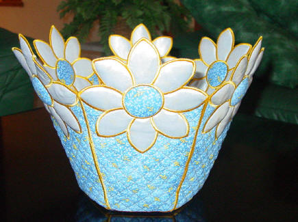 daisy quilted fabric bowl