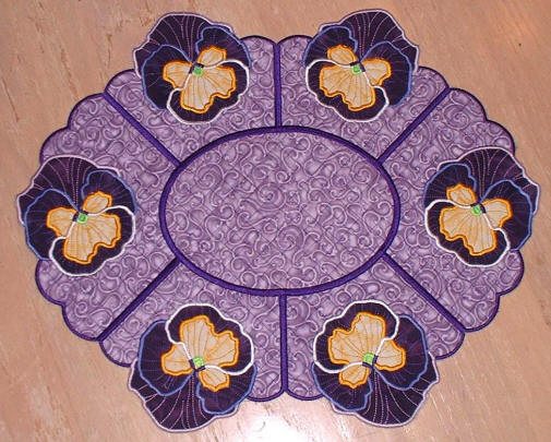 pansy oval placemat