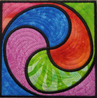 yin yang applique swirl square