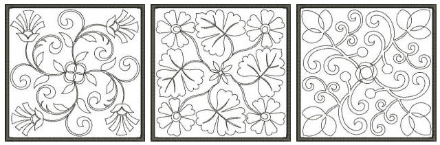 decorative quilting leaves and flowers