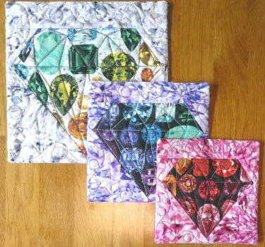 diamond mug rug