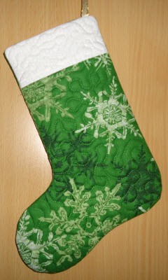 stipple quilting christmas stocking