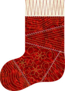 two fabric crazy stocking
