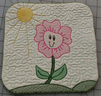 happy flower embroidery design