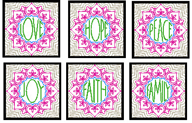 decorative quilting family squares