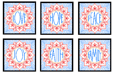 decorative quilting squares in the hoop