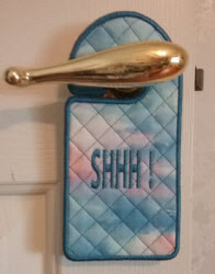 quilted door hanger shhh