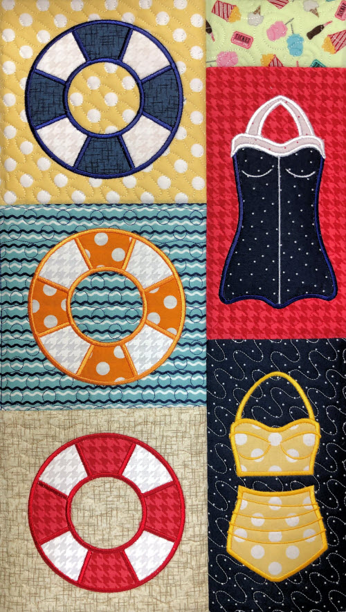 quilting backgrounds - combined with kimberbell applique designs