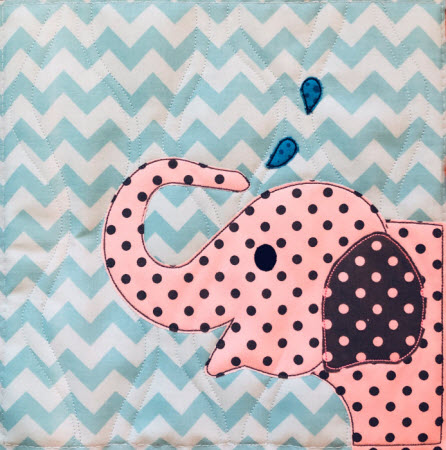 Ellen Elephant raw edge applique design