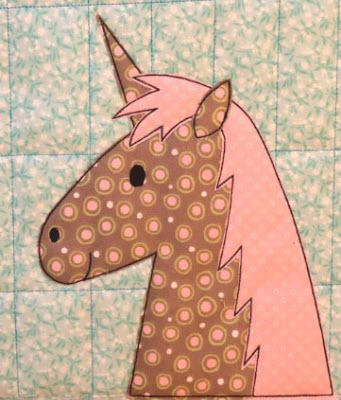 raw edge applique unicorn design