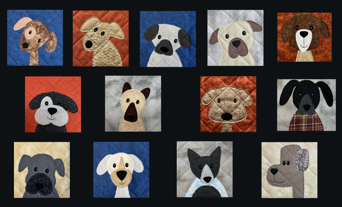 raw edge dog applique designs