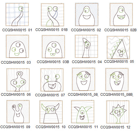 happy monsters machine embroidery designs