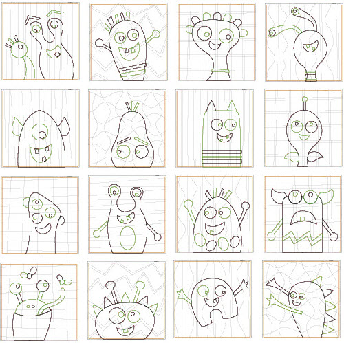 silly monster applique designs quilt in the hoop