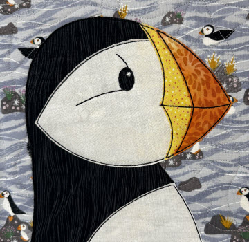 puffin raw edge applique