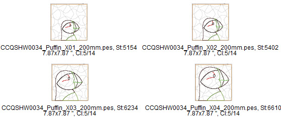 puffin raw edge applique design