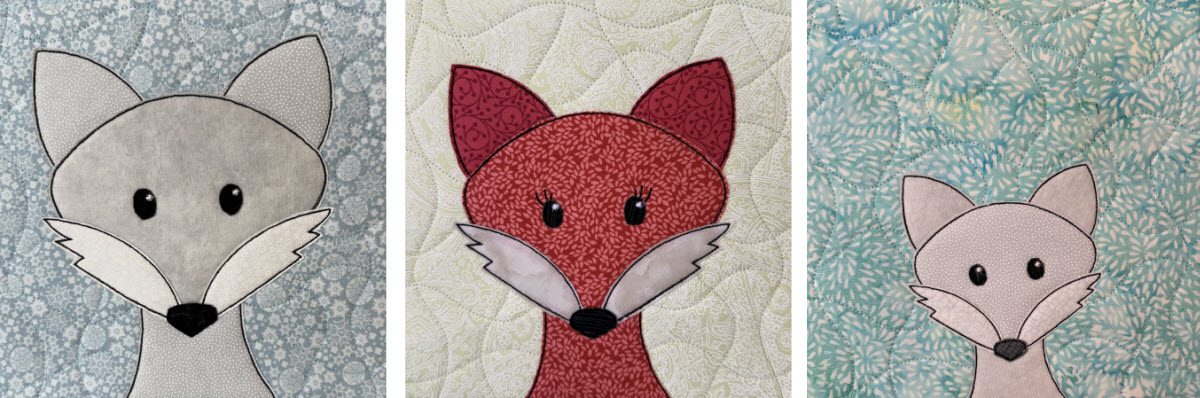fox raw edge applique design