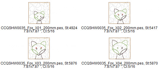 fox raw edge applique quilted squares