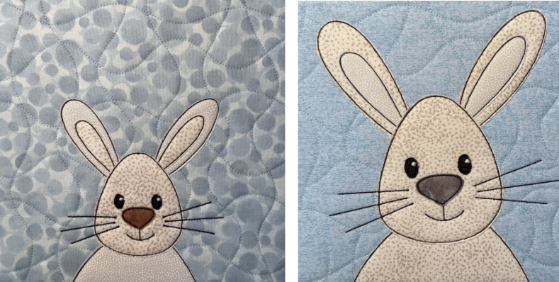 bunny raw edge applique design