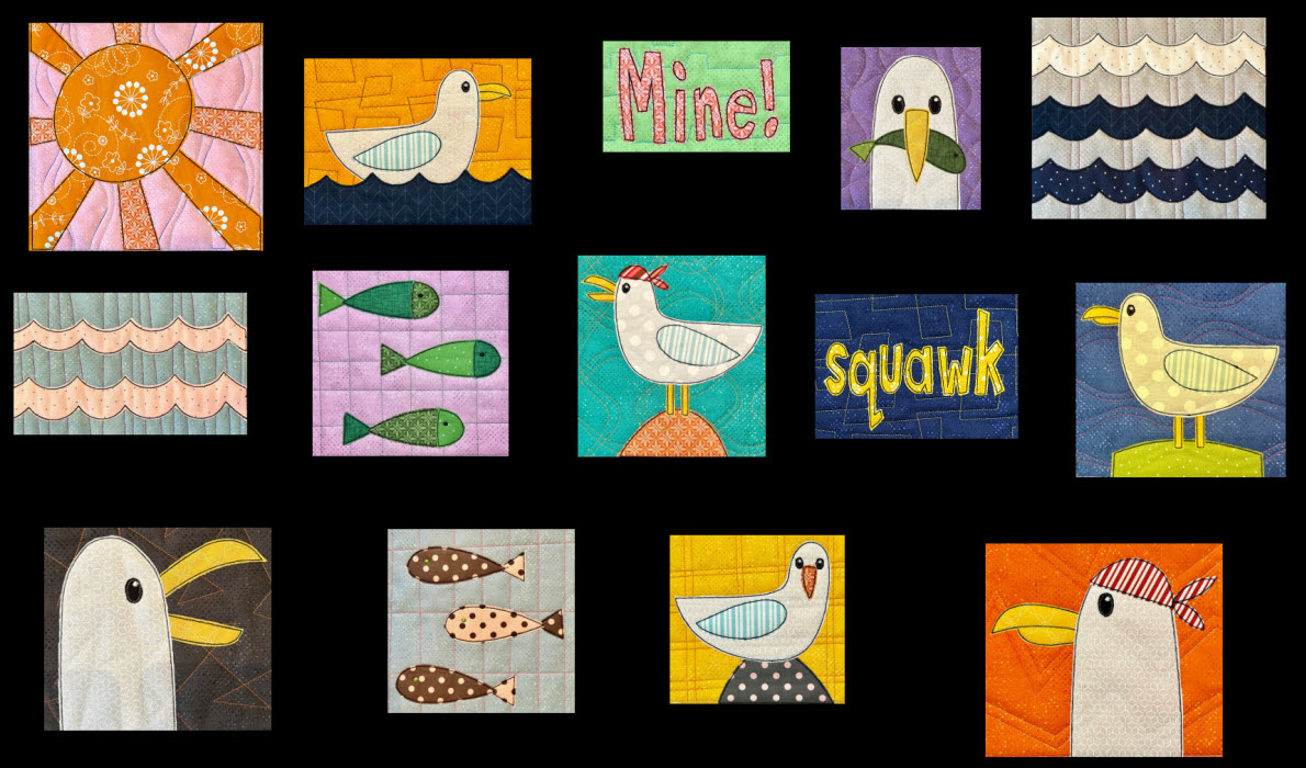 shiny happy world greedy seagulls stitched
