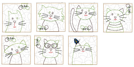 raw edge applique cats